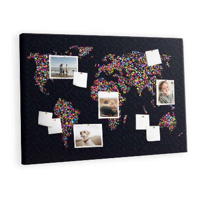 Cork board Colorful dot map