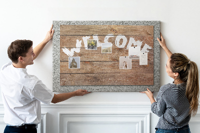 Cork board Welcome board