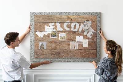 Cork board Welcome board