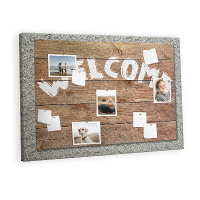 Cork board Welcome board