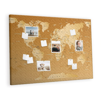 Cork board World map