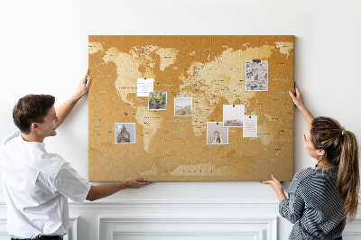 Cork board World map