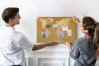 Cork board World map