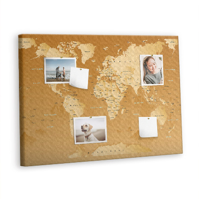 Cork board World map