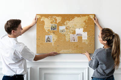 Cork board World map