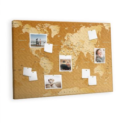 Cork board World map