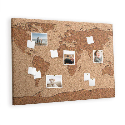 Cork board Cork world map