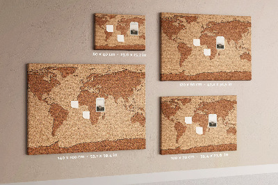 Cork board Cork world map