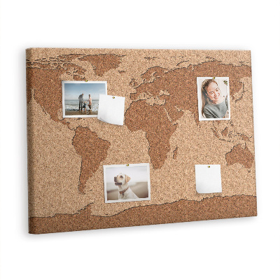 Cork board Cork world map