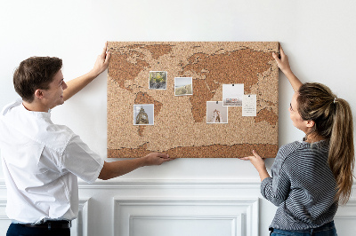 Cork board Cork world map