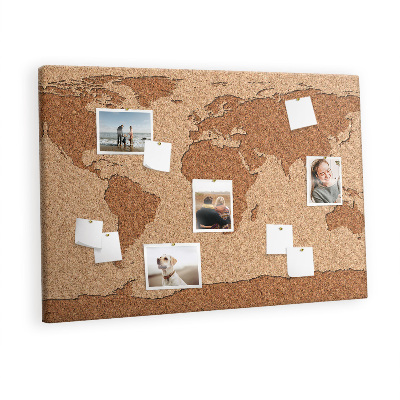 Cork board Cork world map