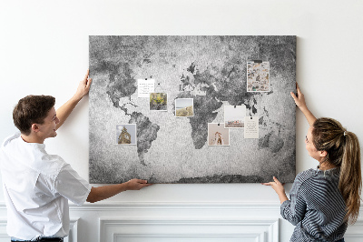 Memo cork board World map