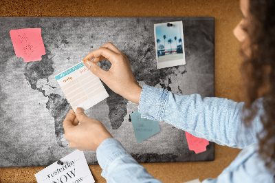 Memo cork board World map