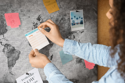 Memo cork board World map