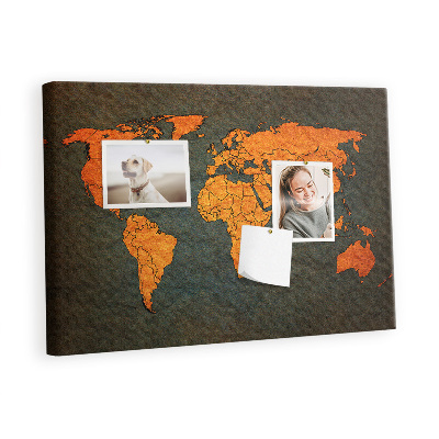 Memo cork board World map