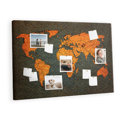 Memo cork board World map