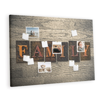 Memo cork board Family word