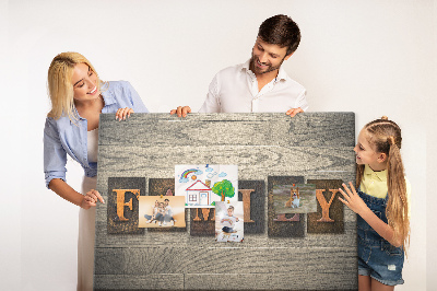 Memo cork board Family word