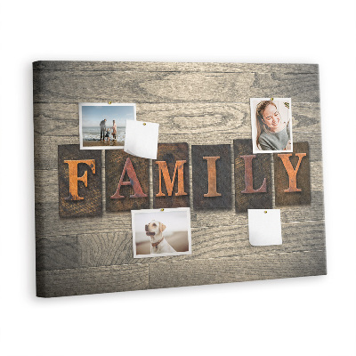 Memo cork board Family word