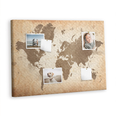 Memo cork board Painted map