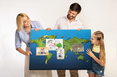 Cork display board World map