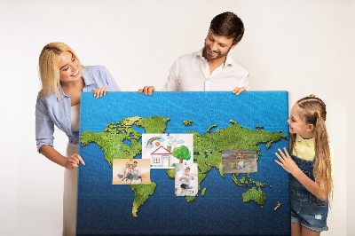 Cork display board World map