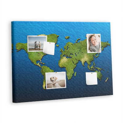 Cork display board World map