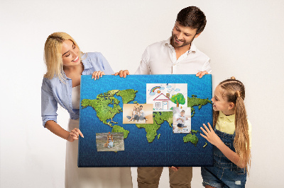 Cork display board World map