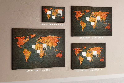 Cork display board World map