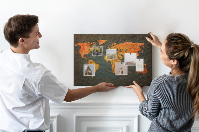 Cork display board World map