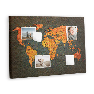 Cork display board World map