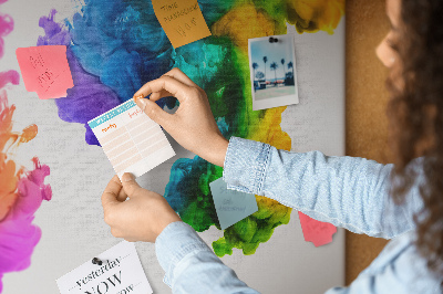 Memo cork board Rainbow in water