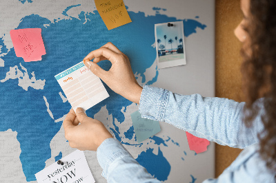 Memo cork board Map of the world