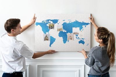 Memo cork board Map of the world