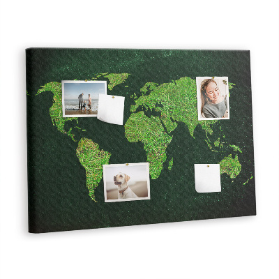 Memo cork board Grassy map