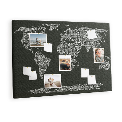 Memo cork board Continents names