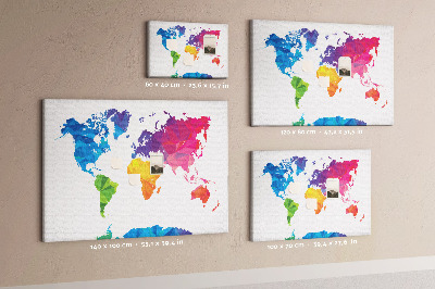 Cork board Abstract world map