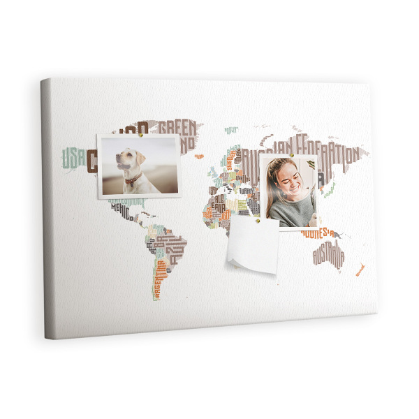 Cork board Color litered map