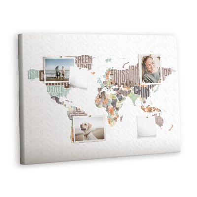 Cork board Color litered map