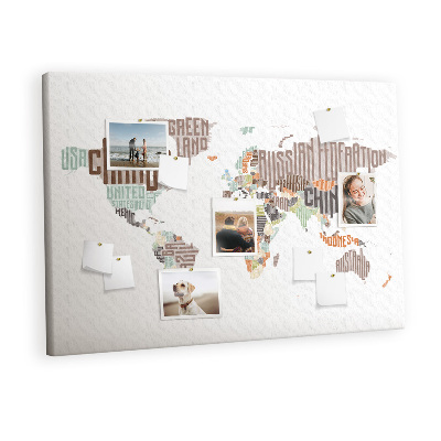 Cork board Color litered map