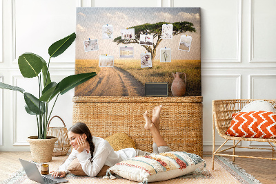 Cork board African landscape