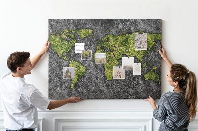 Cork board World map