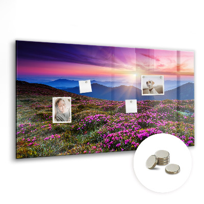 Magnetic memo board Sunrise and flowers