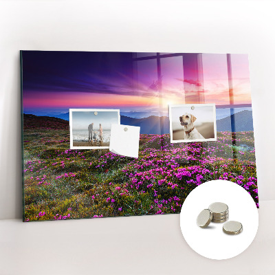 Magnetic memo board Sunrise and flowers