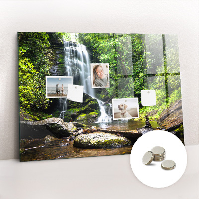 Magnetic photo board Forest waterfall