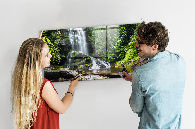 Magnetic photo board Forest waterfall