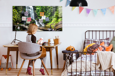 Magnetic photo board Forest waterfall