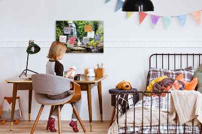 Magnetic photo board Forest waterfall