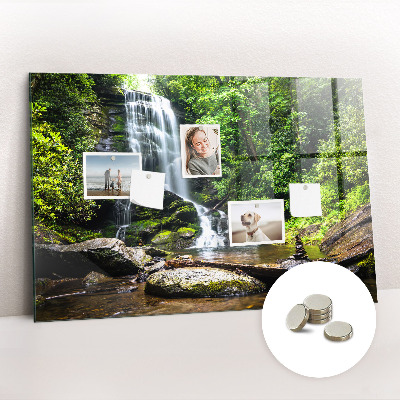 Magnetic photo board Forest waterfall