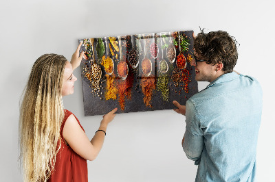 Magnetic board for wall Spices on spoon